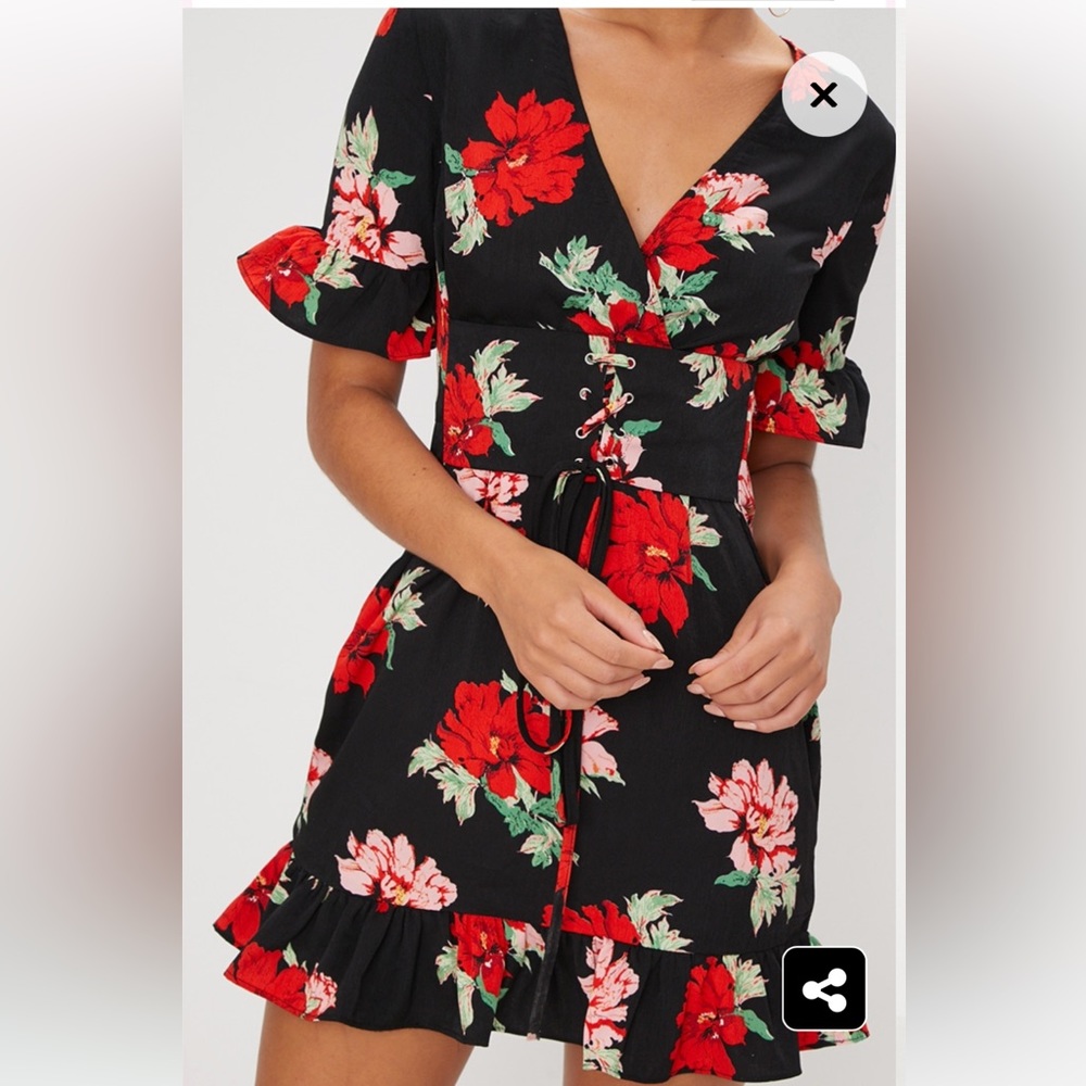 NWT pretty little thing floral corset dress size us 10 - Picture 5 of 6